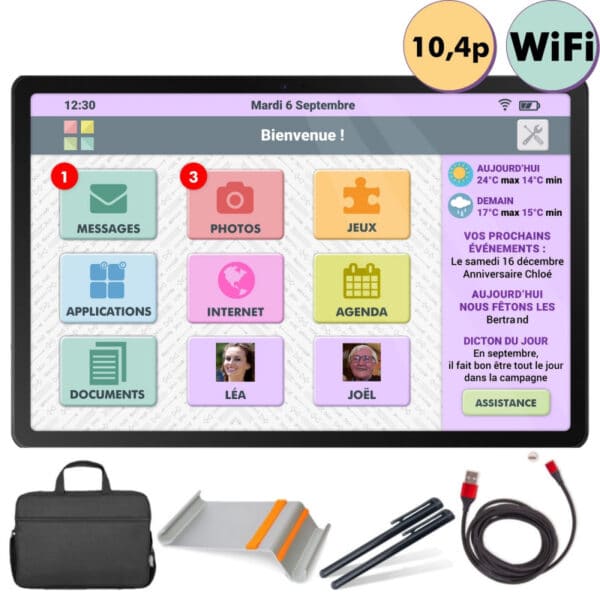 Pack Facilotab L Galaxy - WIFI - 32 Go - Tablette simplifiée pour seniors