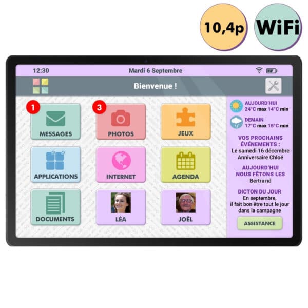 Facilotab L Galaxy - WIFI - 32 Go - Tablette simplifiée pour seniors