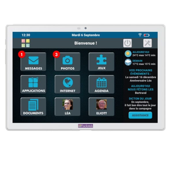 Facilotab L - WIFI/4G - 32 Go - Tablette simplifiée pour seniors – Image 4
